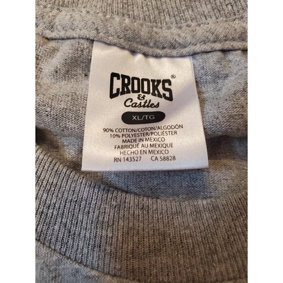 Crooks and Castles Tshirt Men's Size XL Short Sleeve Gray Yellow Streetwear NWOT - Picture 3 of 8